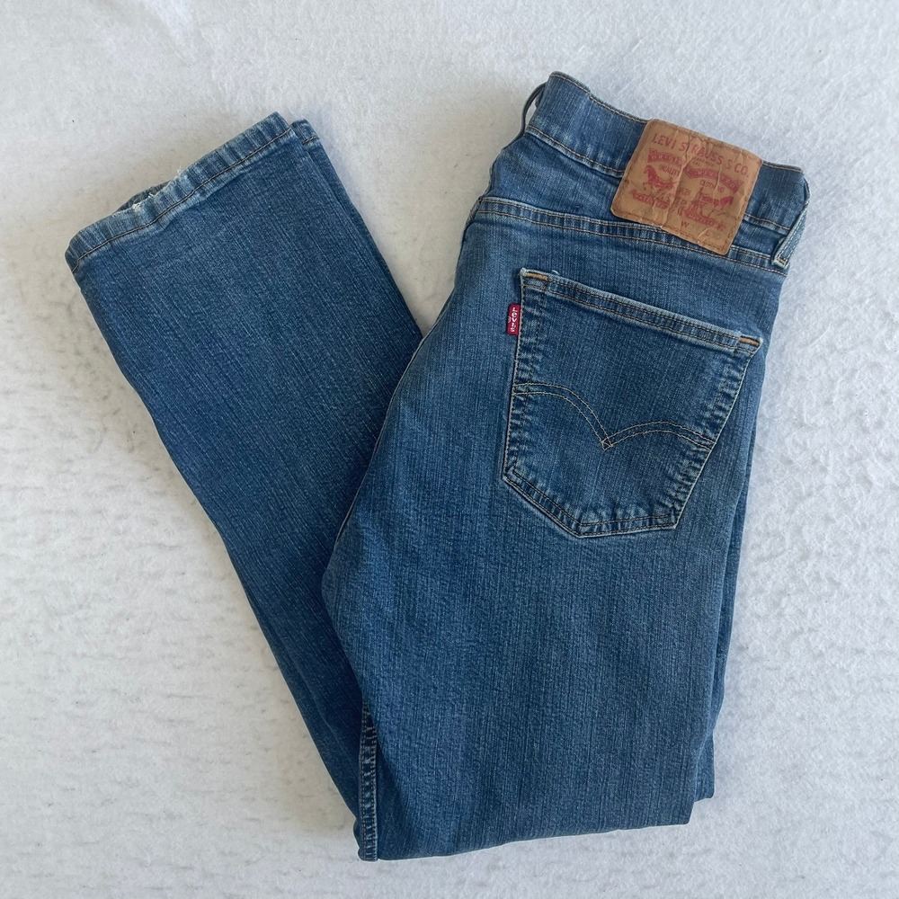 Levi's 505 Regular Fit Jeans‎ Mens W34 L30 Blue Denim Straight Leg Stretch